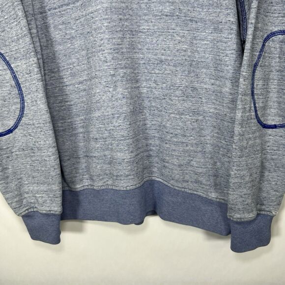 Adidas Trefoil Crew Neck Sweatshirt Womens Size Medium Blue Heathered Terry - Picture 3 of 13